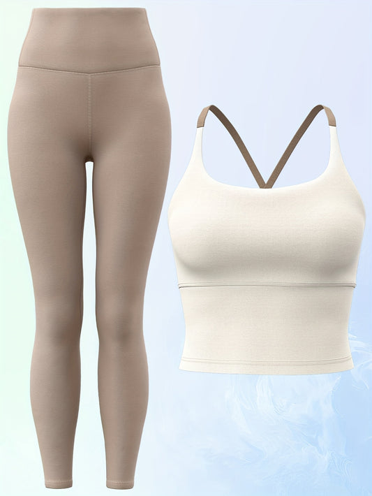 2pcs Set Tank Top with Yoga Pants