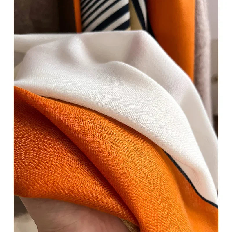 Oversized Geometric Scarf - Soft Wool-Feel Shawl