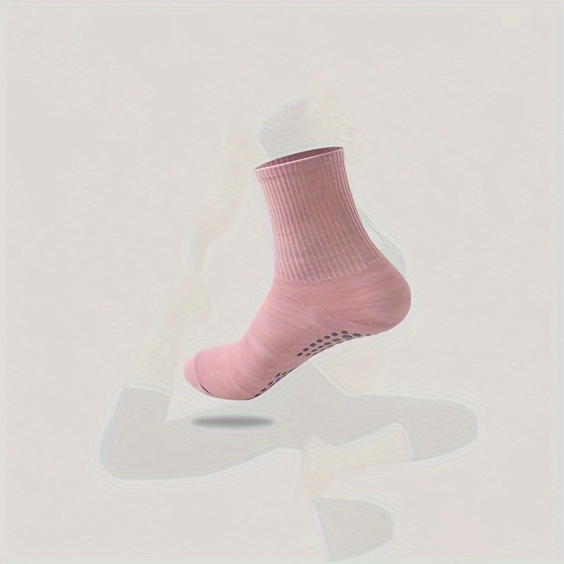 3/5 Pairs Women's Non-Slip Silicone Mid-Calf Yoga Socks
