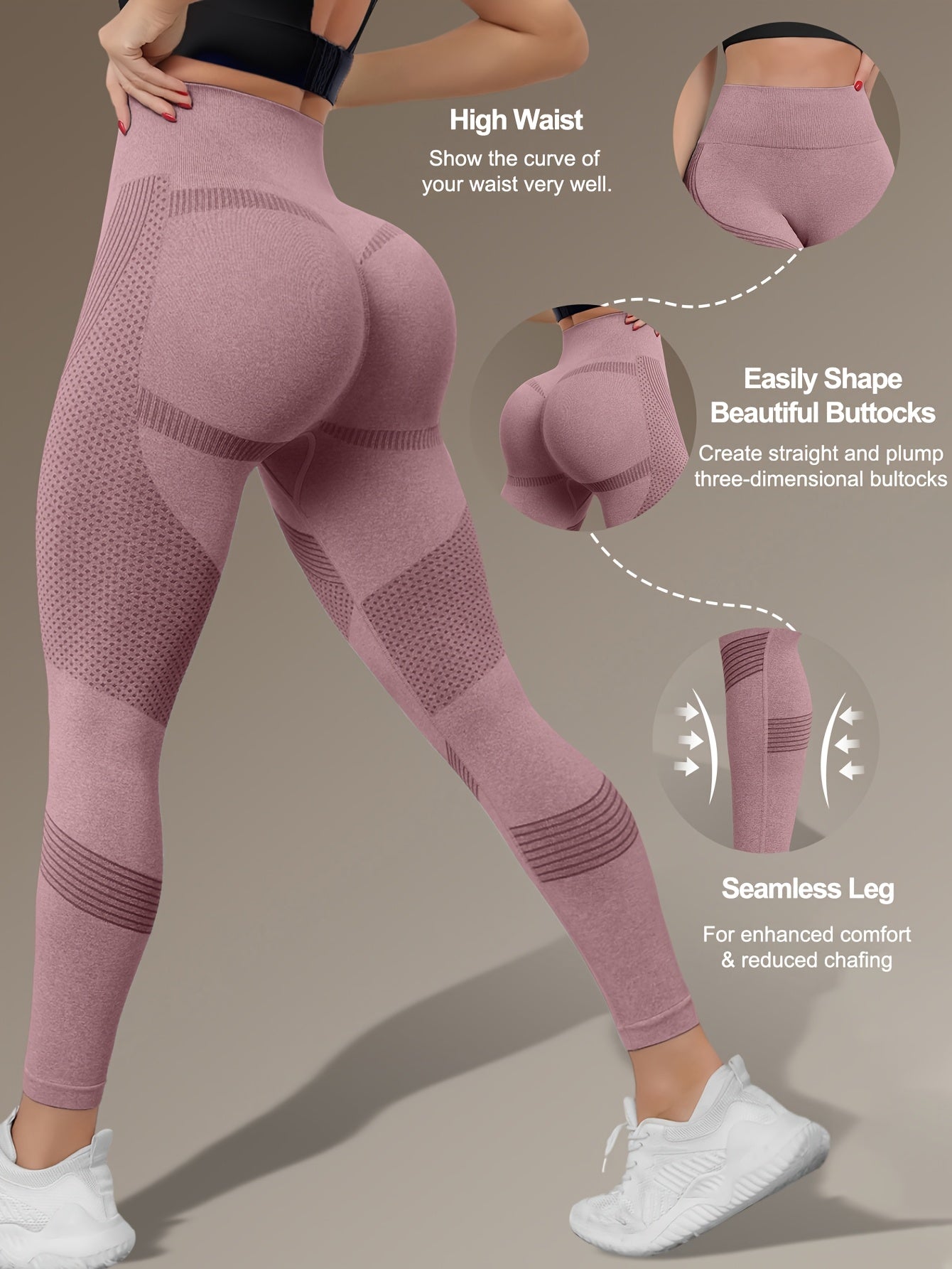Seamless 3D Butt Lifting Technology & V-Shape Compression Leggings
