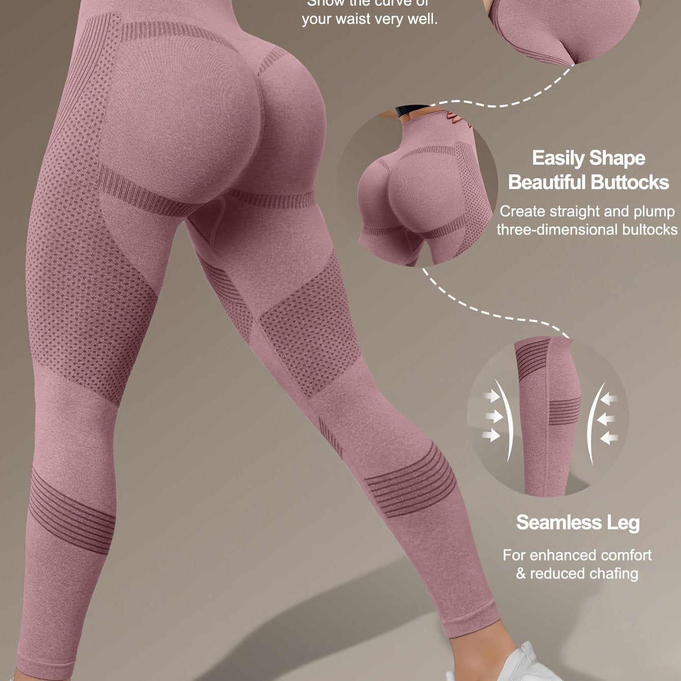 Seamless 3D Butt Lifting Technology & V-Shape Compression Leggings