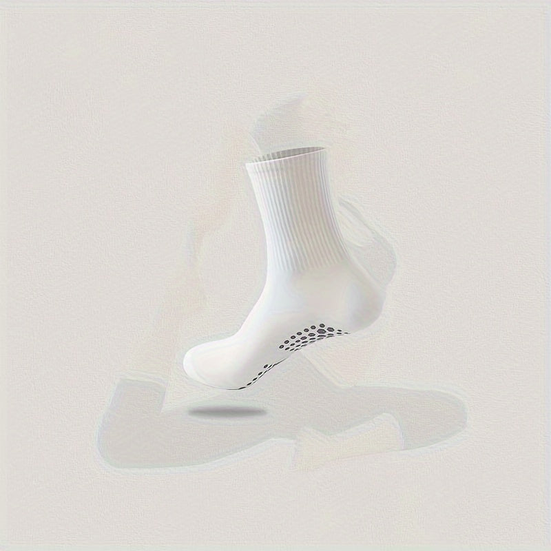 3/5 Pairs Women's Non-Slip Silicone Mid-Calf Yoga Socks