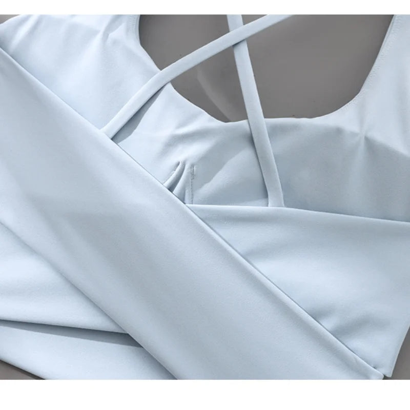 High Impact Sports Bra - Seamless Cross Back