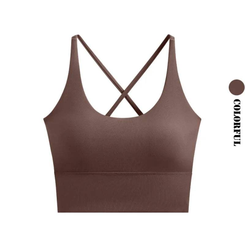 High Impact Sports Bra - Seamless Cross Back