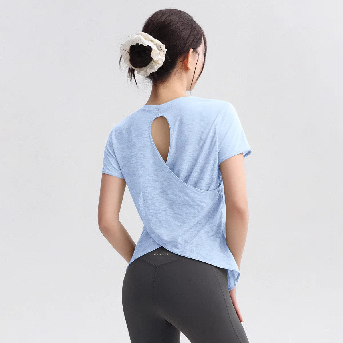 Breathable Quick-Dry Athletic Tee - Cutout Back Detail