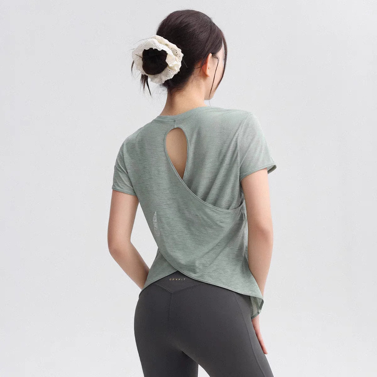 Breathable Quick-Dry Athletic Tee - Cutout Back Detail