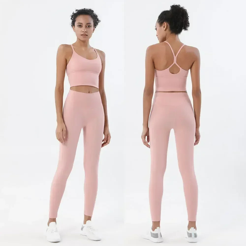 Seamless Workout Set - Buttery Soft Sports Bra & High Waist Leggings