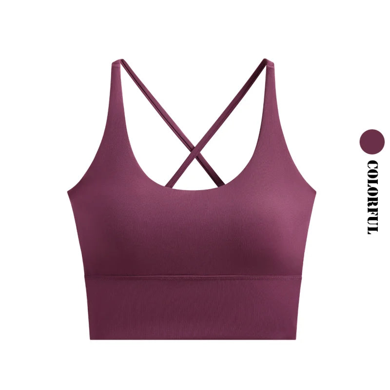 High Impact Sports Bra - Seamless Cross Back