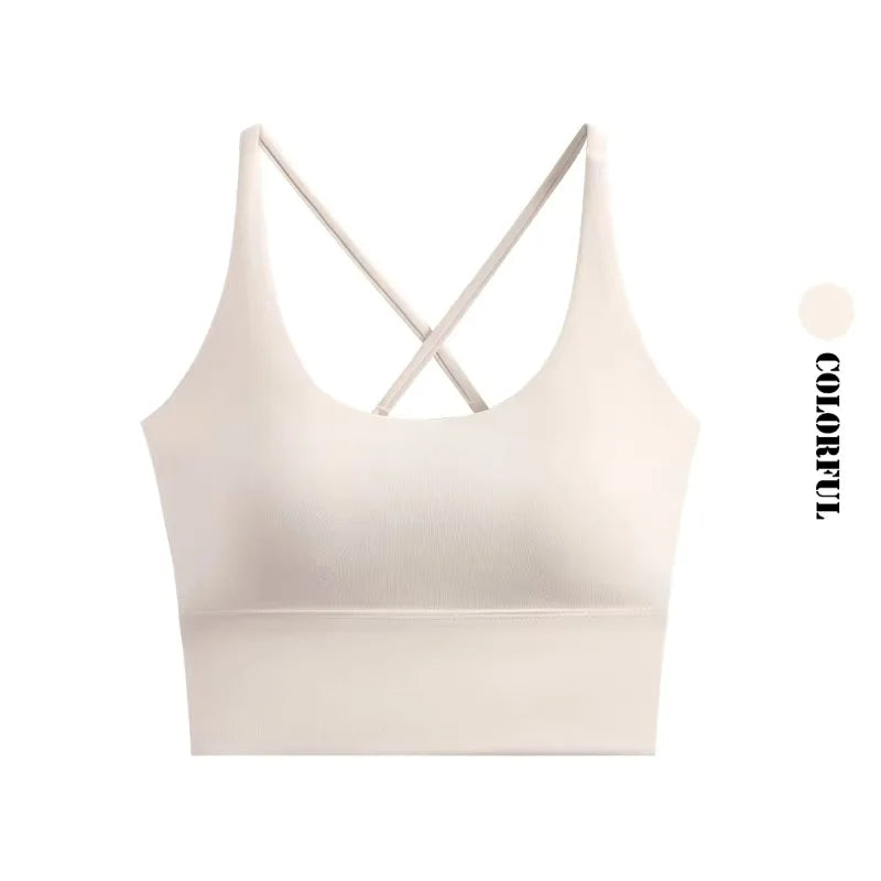 High Impact Sports Bra - Seamless Cross Back