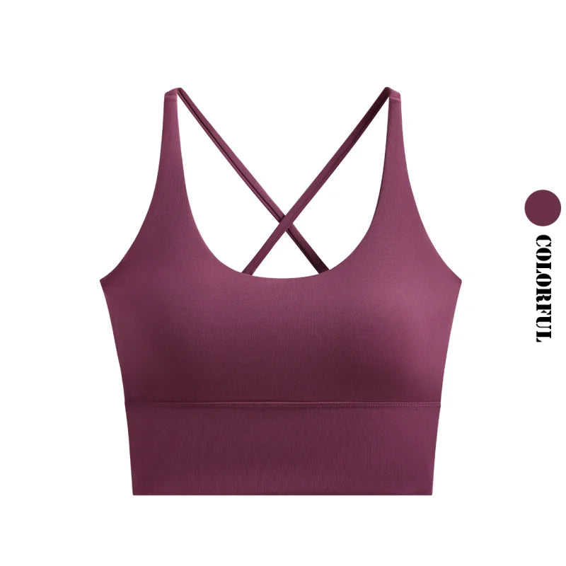 High Impact Sports Bra - Seamless Cross Back