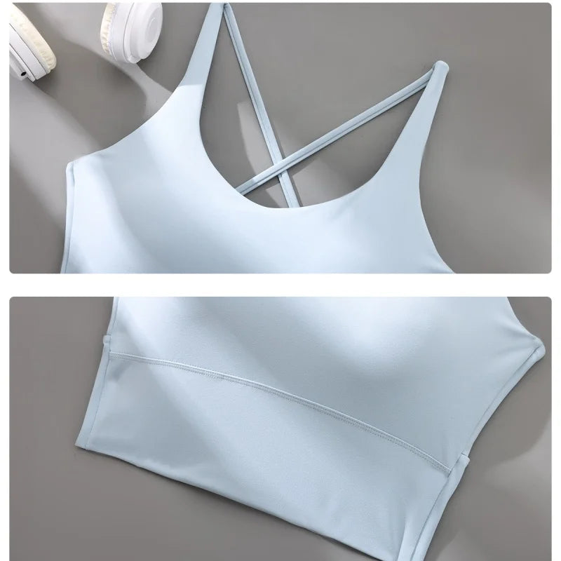 High Impact Sports Bra - Seamless Cross Back