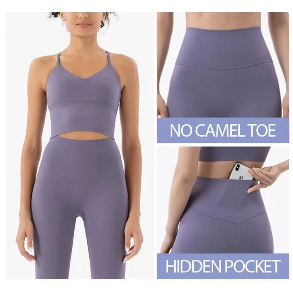 Seamless Workout Set - Buttery Soft Sports Bra & High Waist Leggings