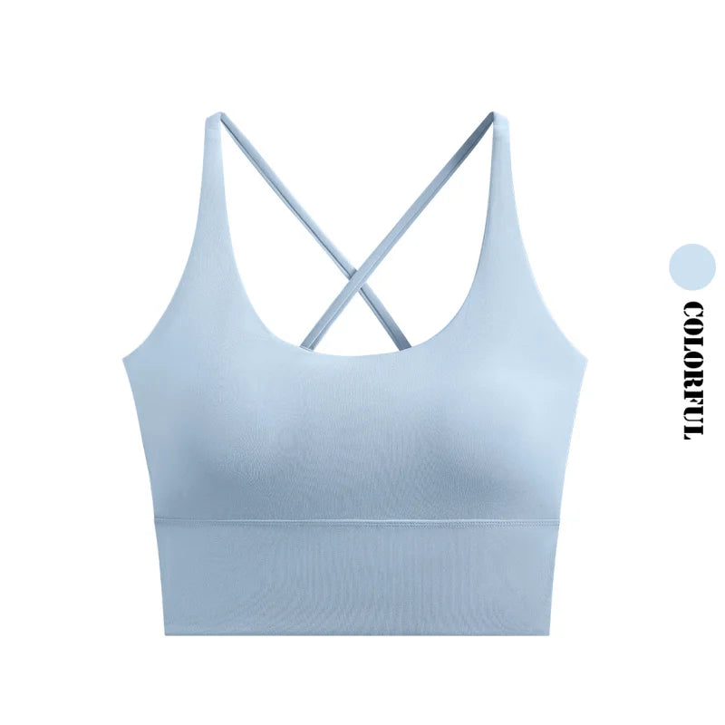 High Impact Sports Bra - Seamless Cross Back