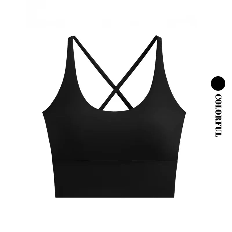 High Impact Sports Bra - Seamless Cross Back