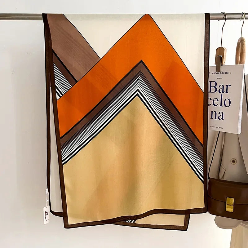 Oversized Geometric Scarf - Soft Wool-Feel Shawl