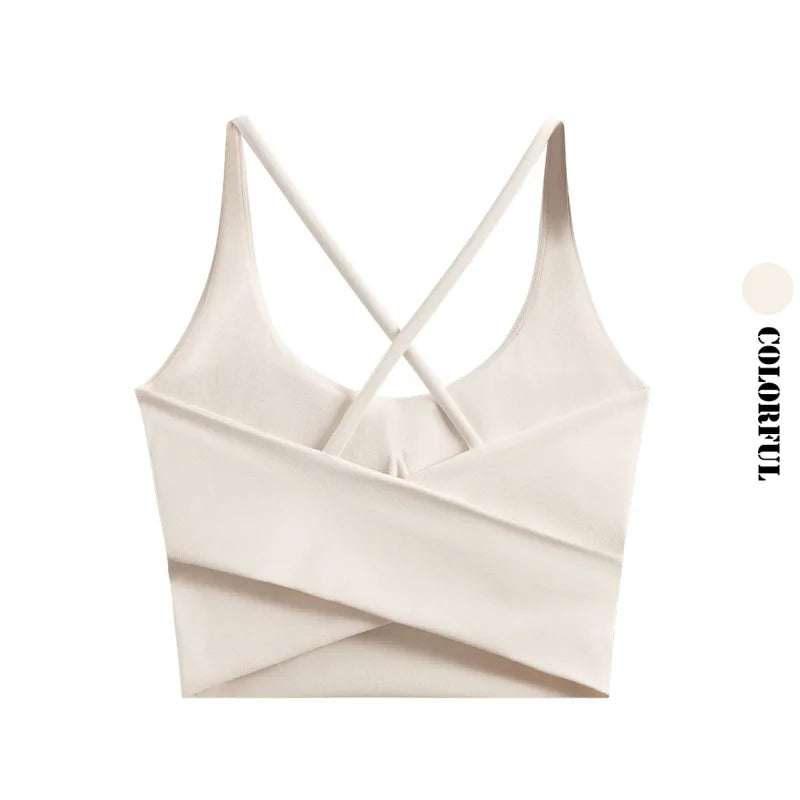High Impact Sports Bra - Seamless Cross Back