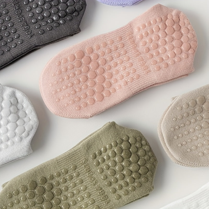 3/5 Pairs Women's Non-Slip Silicone Mid-Calf Yoga Socks
